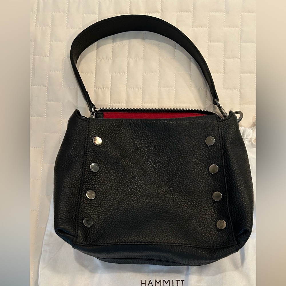 Hammitt Medium Bryant pebble leather gunmetal.